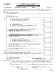 Form DP-87 PART Business Taxes Partnership Report of Change for IRS Adjustment Only - New Hampshire