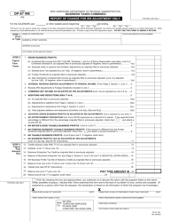 Document preview: Form DP-87 WE Business Taxes Combined Report of Change for IRS Adjustment Only - New Hampshire