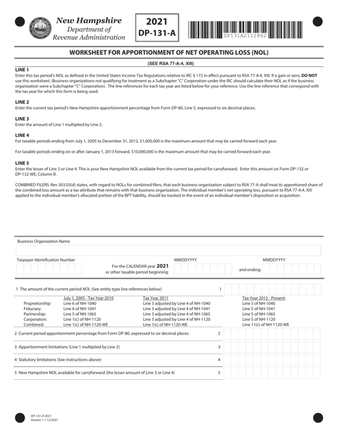 Form DP-131-A 2021 Printable Pdf