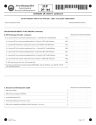 Form DP-160 Schedule of Credits - New Hampshire, Page 2