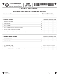 Form DP-160 Schedule of Credits - New Hampshire, Page 4