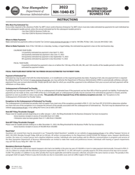 Form NH-1040-ES Estimated Proprietorship Business Tax - New Hampshire, Page 6