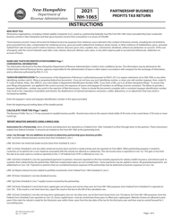 Document preview: Instructions for Form NH-1065 Partnership Business Profits Tax Return - New Hampshire