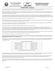Instructions for Form NH-1065 Partnership Business Profits Tax Return - New Hampshire, Page 2