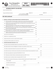 Form NH-1065 Partnership Business Profits Tax Return - New Hampshire, Page 2