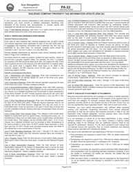 Form PA-22 Railroad Company Property Tax Information Update (Rsa 82) - New Hampshire, Page 8
