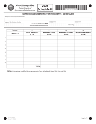 Schedule III Net Foreign Dividend Factor Increments - New Hampshire, Page 2