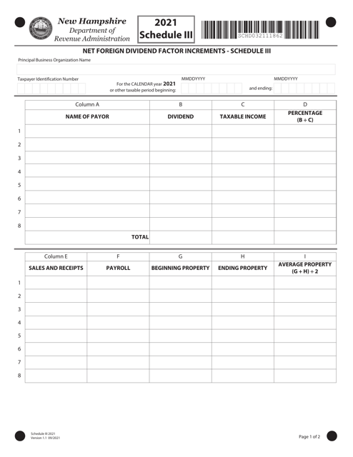 Schedule III 2021 Printable Pdf