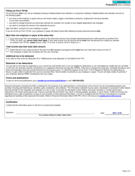 Form TD1NL Newfoundland and Labrador Personal Tax Credits Return - Canada, Page 2