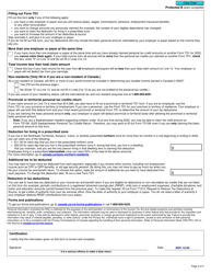 Form TD1 Personal Tax Credits Return - Canada, Page 2