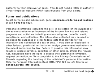 Form TD1 Personal Tax Credits Return - Large Print - Canada, Page 15