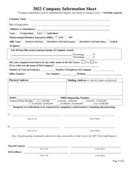 OFC Form 22 Company Information Sheet - New Hampshire
