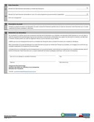 Forme V-3184 Demande D&#039;aide Financiere Pour Un Projet Collaboratif De Livraison Partagee Et Electrique - Programme Ecocamionnage - Quebec, Canada (French), Page 2