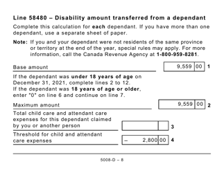 Form 5008-D Worksheet SK428 Saskatchewan Tax (Large Print) - Canada, Page 8