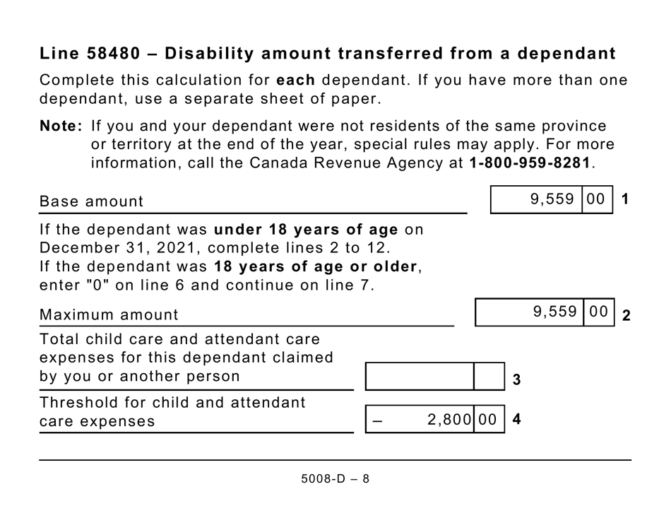 Form 5008-D Worksheet SK428 Saskatchewan Tax (Large Print) - Canada, Page 8