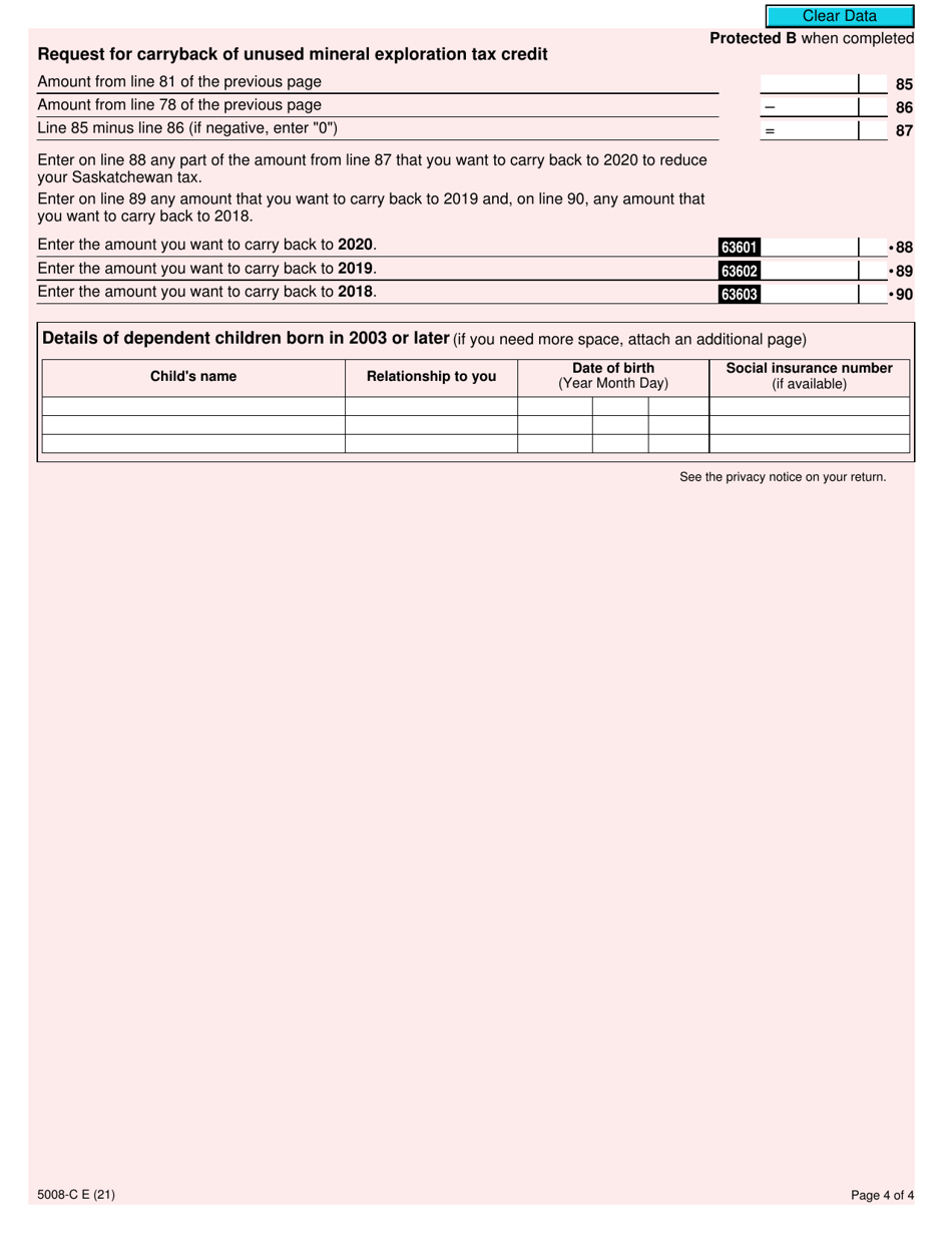 Form SK428 (5008C) 2021 Fill Out, Sign Online and Download