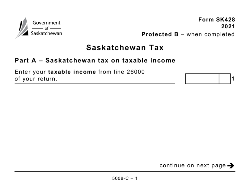 Form SK428 (5008-C) 2021 Printable Pdf