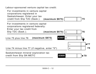 Form SK428 (5008-C) Saskatchewan Tax - Canada, Page 12