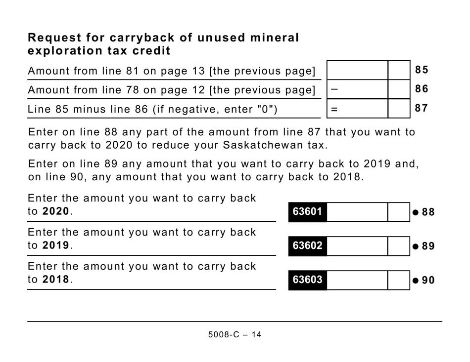 Form SK428 (5008-C) Saskatchewan Tax - Canada, Page 14