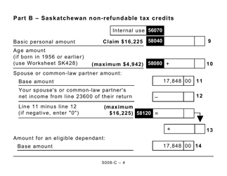 Form SK428 (5008-C) Saskatchewan Tax - Canada, Page 4