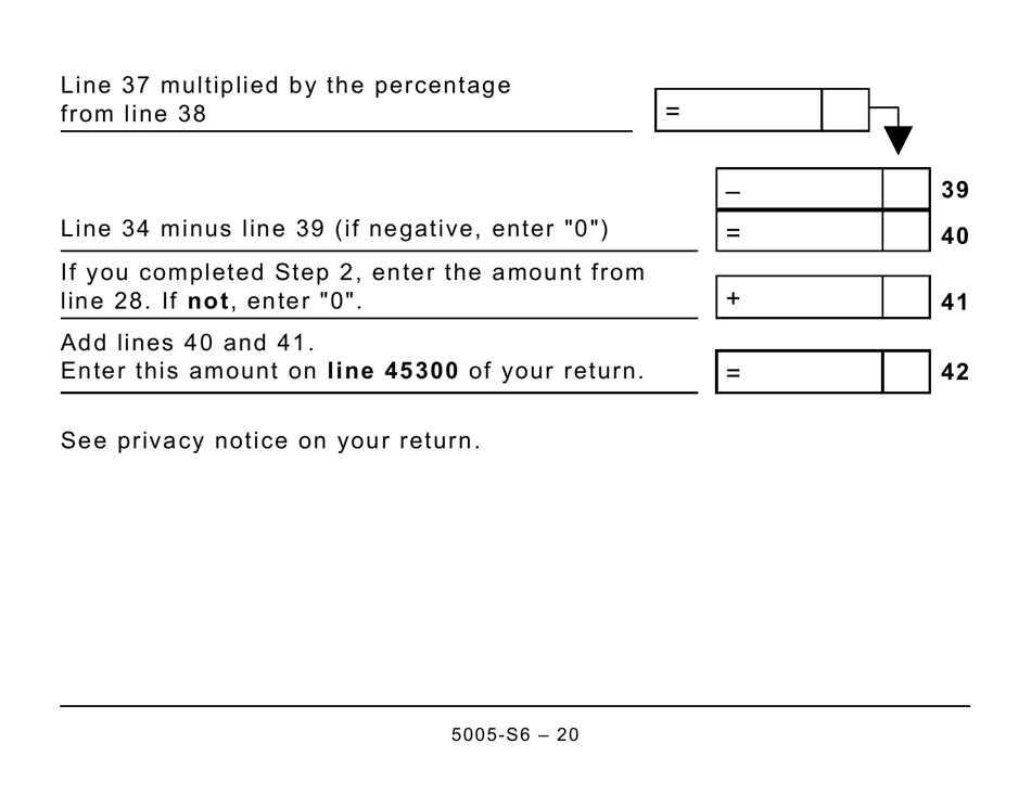 Form 5005-S6 Schedule 6 Canada Workers Benefit - Quebec (Large Print) - Canada, Page 20