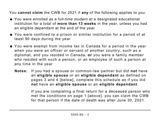 Form 5005-S6 Schedule 6 Canada Workers Benefit - Quebec (Large Print) - Canada, Page 2