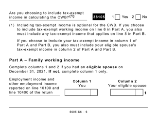 Form 5005-S6 Schedule 6 Canada Workers Benefit - Quebec (Large Print) - Canada, Page 6