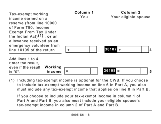 Form 5005-S6 Schedule 6 Canada Workers Benefit - Quebec (Large Print) - Canada, Page 8