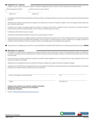 Forme V-3028 Engagement De L&#039;acquereur D&#039;une Automobile Ayant Fait L&#039;objet D&#039;une Aide Financiere - Quebec, Canada (French), Page 2