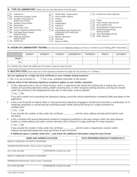 Form CMS-116 Clinical Laboratory Improvement Amendments (Clia) Application for Certification, Page 2
