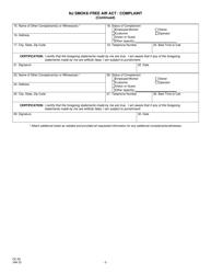 Form OC-56 Nj Smoke-Free Air Act/Complaint - New Jersey, Page 2
