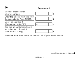 Form 5002-D Worksheet PE428 Prince Edward Island (Large Print) - Canada, Page 11