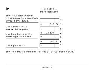 Form 5002-D Worksheet PE428 Prince Edward Island (Large Print) - Canada, Page 14