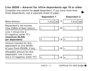 Form 5002-D Worksheet PE428 Prince Edward Island (Large Print) - Canada, Page 3