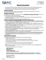 Form RU-9 Refund Application - New Jersey, Page 2