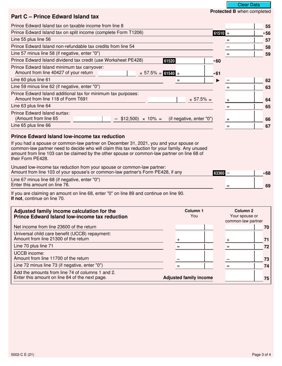 Form PE428 (5002-C) Prince Edward Island Tax and Credits - Canada, Page 3