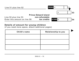 Form PE428 (5002-C) Prince Edward Island Tax and Credits (Large Print) - Canada, Page 10