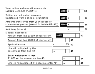 Form PE428 (5002-C) Prince Edward Island Tax and Credits (Large Print) - Canada, Page 8
