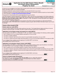 Document preview: Form 5006-TG (ON-BEN) Application for the Ontario Trillium Benefit and Ontario Senior Homeowners' Property Tax Grant - Canada