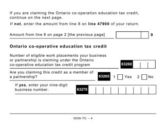 Form ON479 (5006-TC) Ontario Credits (Large Print) - Canada, Page 4