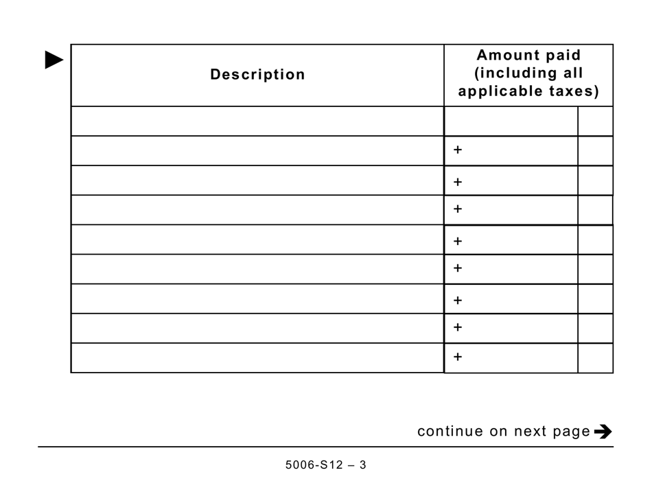 Form 5006-S12 Schedule ON(S12) Ontario Seniors Home Safety Tax Credit (Large Print) - Canada, Page 3