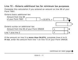 Form 5006-D Worksheet ON428 Ontario (Large Print) - Canada, Page 11