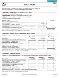 Form 5014-D Worksheet NU428 Nunavut - Canada