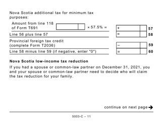 Form 5003-C (NS428) Nova Scotia Tax and Credits (Large Print) - Canada, Page 11