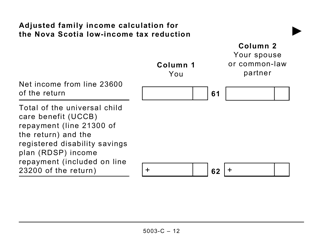 Form 5003-C (NS428) Nova Scotia Tax and Credits (Large Print) - Canada, Page 12