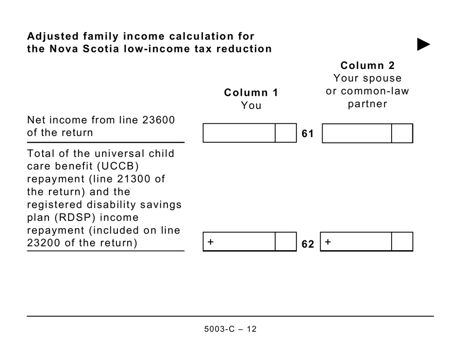 Form 5003-C (NS428) Nova Scotia Tax and Credits (Large Print) - Canada, Page 12