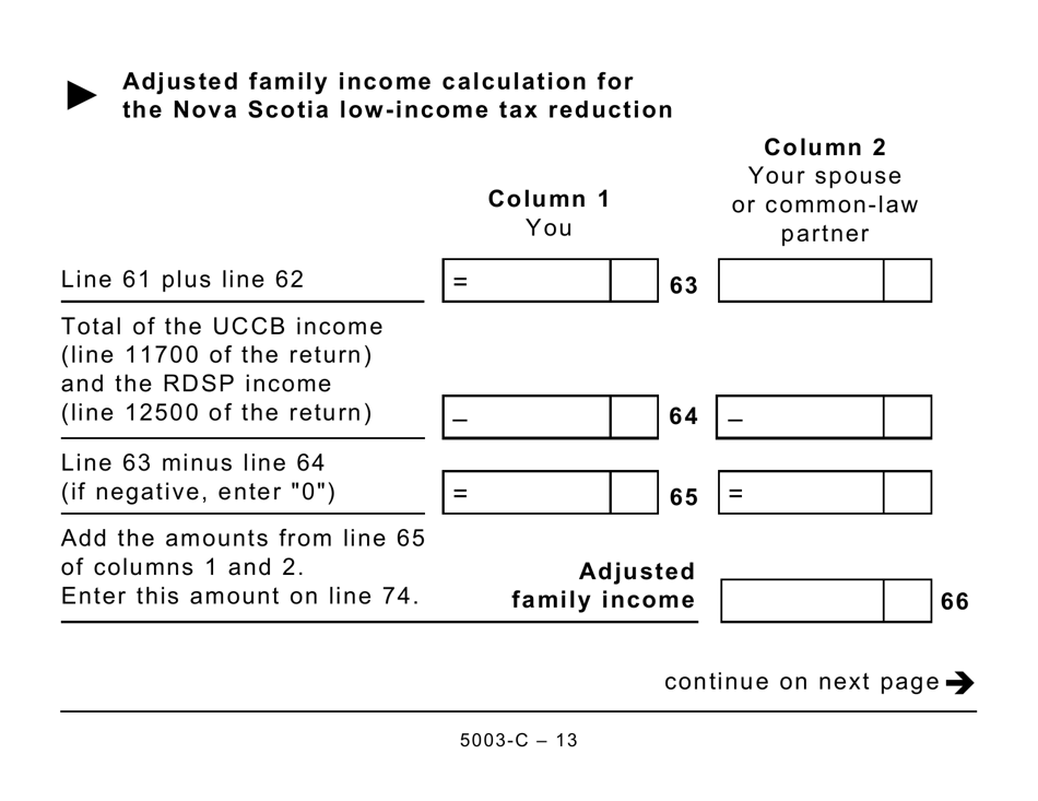 Form 5003-C (NS428) Nova Scotia Tax and Credits (Large Print) - Canada, Page 13