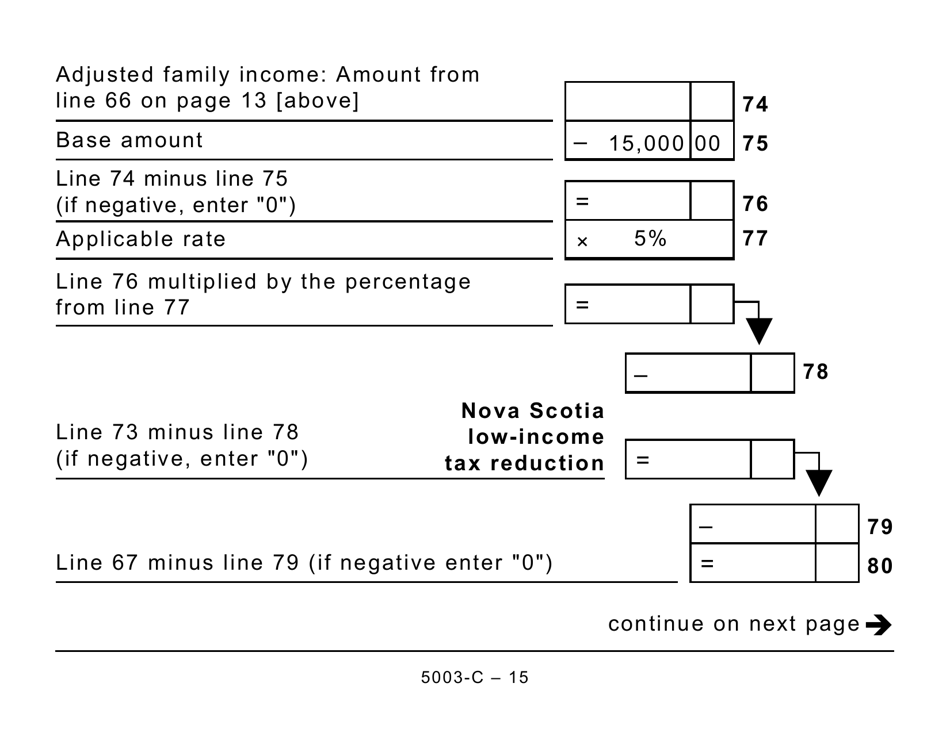 Form 5003-C (NS428) Nova Scotia Tax and Credits (Large Print) - Canada, Page 15