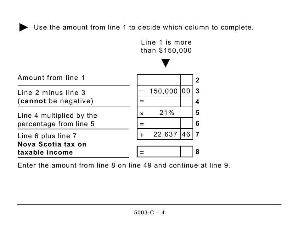 Form 5003-C (NS428) Nova Scotia Tax and Credits (Large Print) - Canada, Page 4