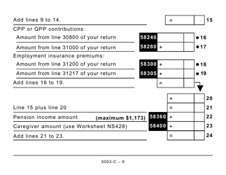 Form 5003-C (NS428) Nova Scotia Tax and Credits (Large Print) - Canada, Page 6